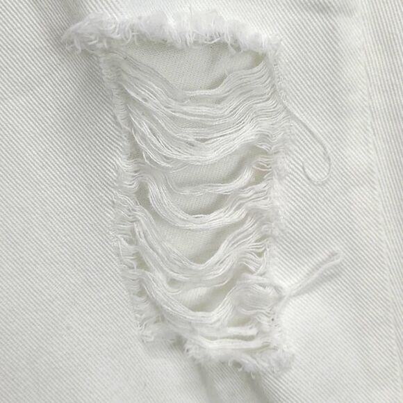 Elan Boyfriend DenimĀ Distressed White Ripped JeansāSizeāSmall - Picture 9 of 11